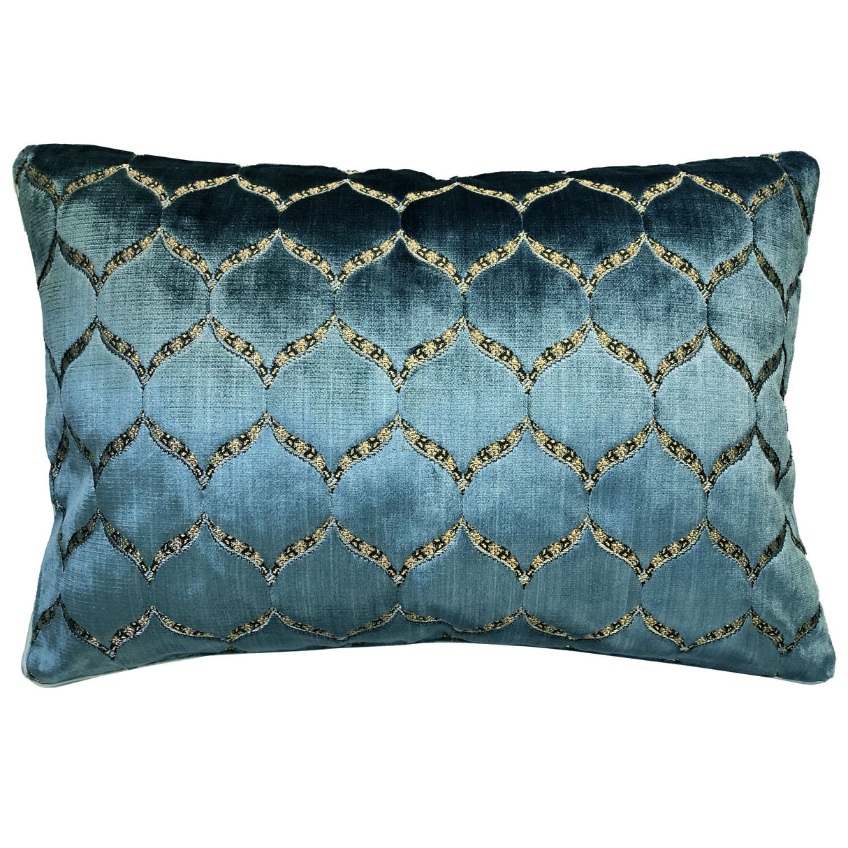 Eliza Decorative Throw Pillows Cut Velvet Fabric - Moorish Medallion Pattern, 18X26" Size (1 Set)