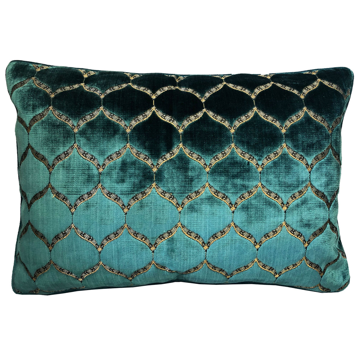 Eliza Decorative Throw Pillows Cut Velvet Fabric - Moorish Medallion Pattern, 18X26" Size (1 Set)