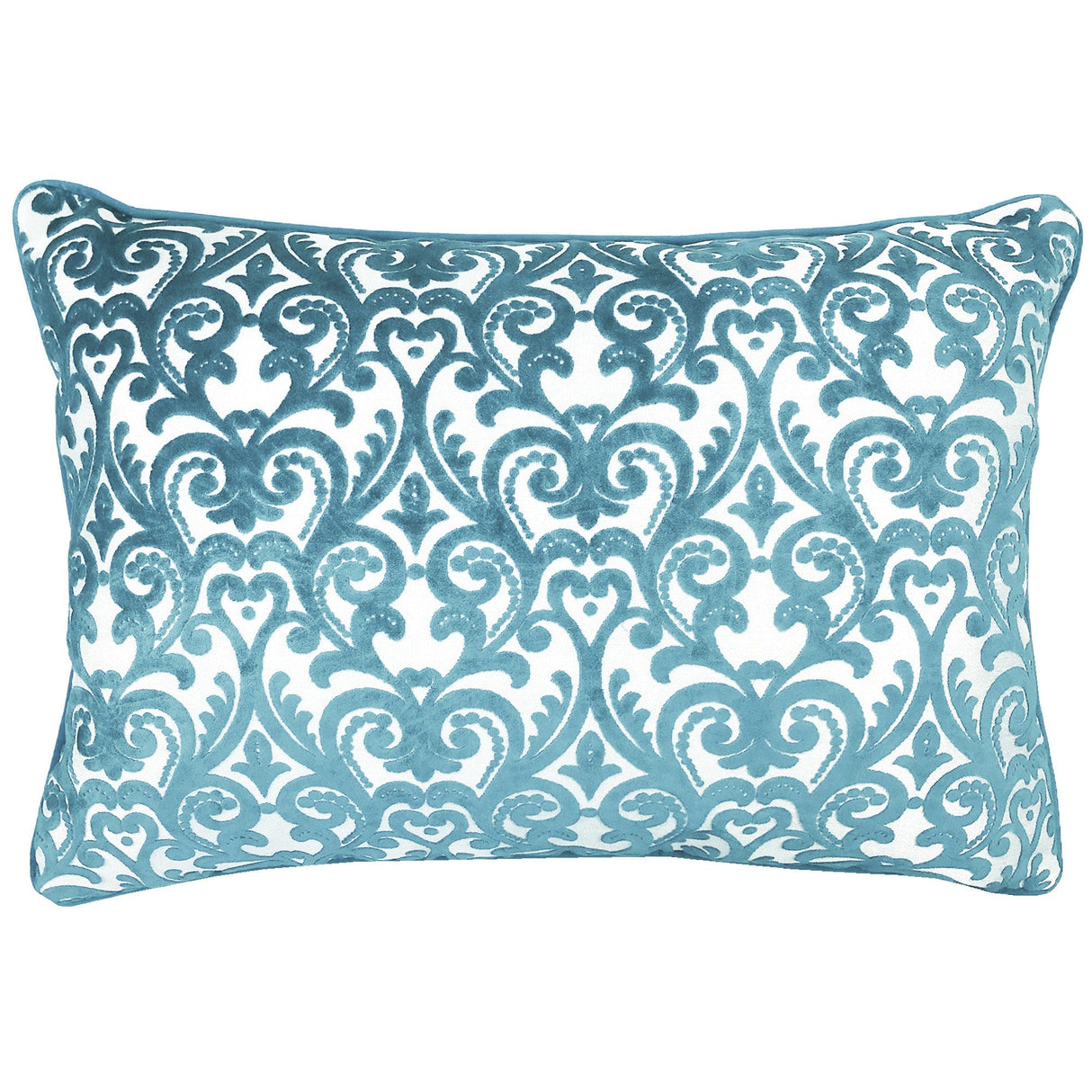 Madsen Decorative Throw Pillows Cut Velvet Fabric - Damask Pattern, 18" X 26" (1 Pillow)