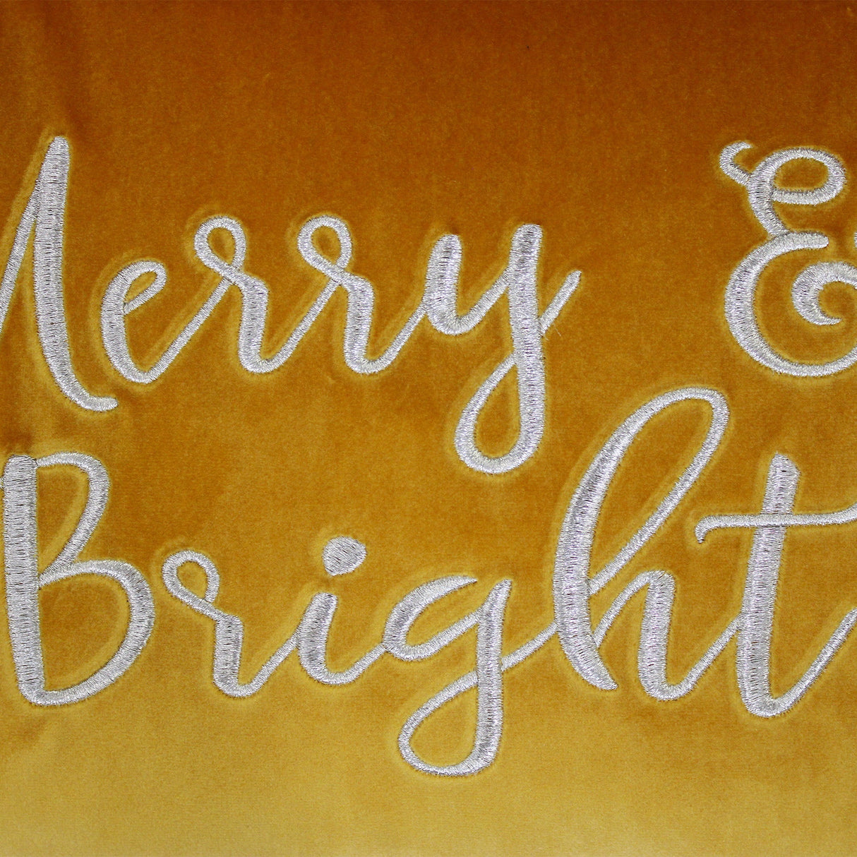 Merry & Bright Velvet Embroidery Pillow - Holiday Typography, 14" X 20" (1 Pillow)