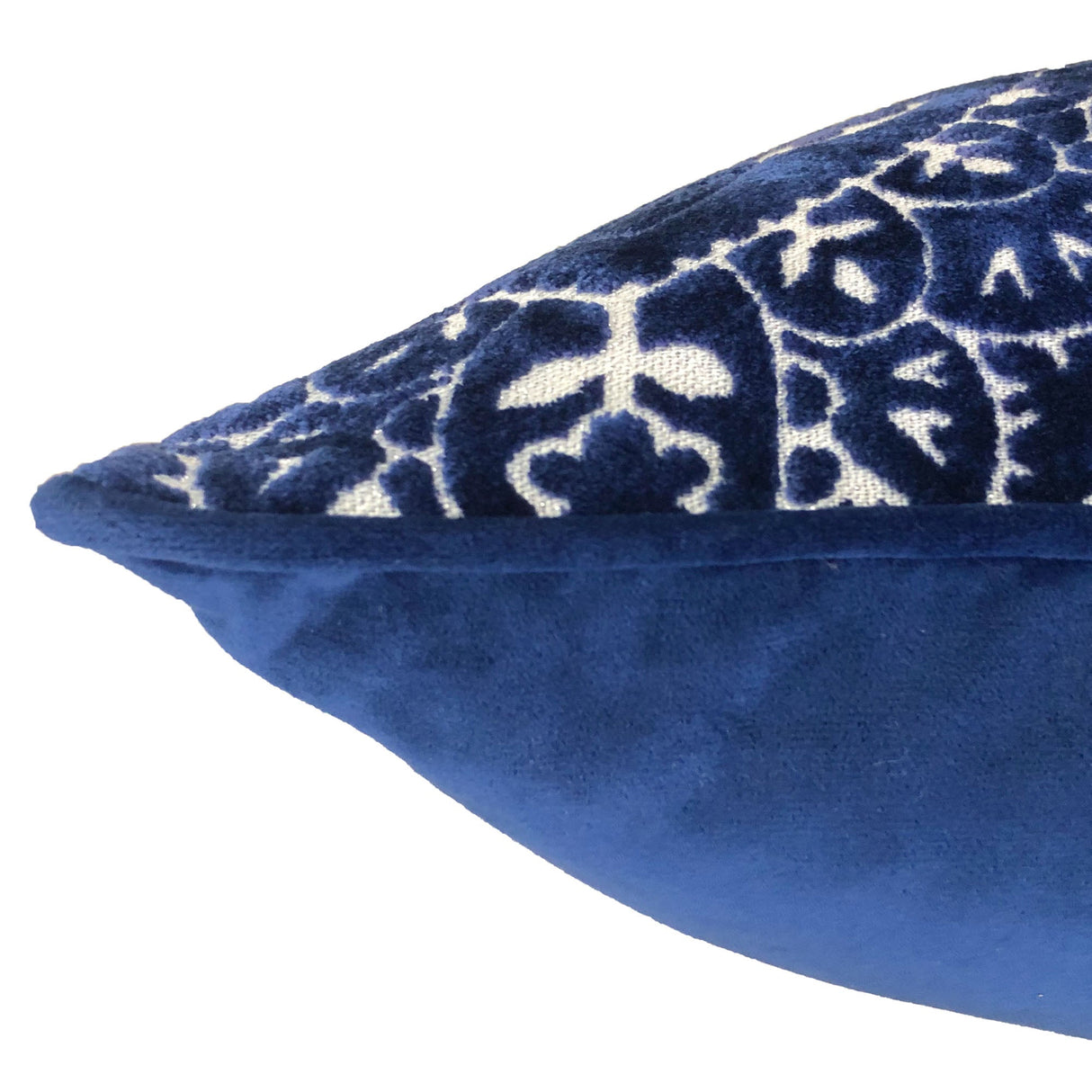 Stevie Metallic Damask Cut Velvet Pillow Fabric - Red, Sapphire, Olive, Gold, 18" X 24" (1 Set)