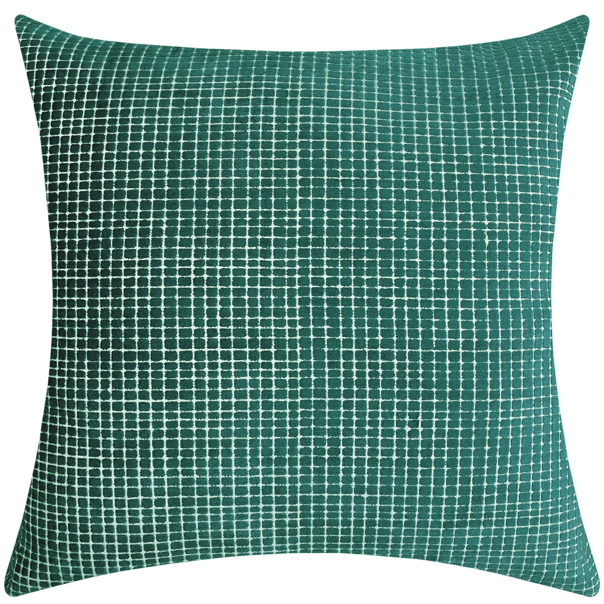 Vika Checkered Cut Velvet Pillow Fabric - Plaid Square Pattern, 23" X 23" (1 Piece)