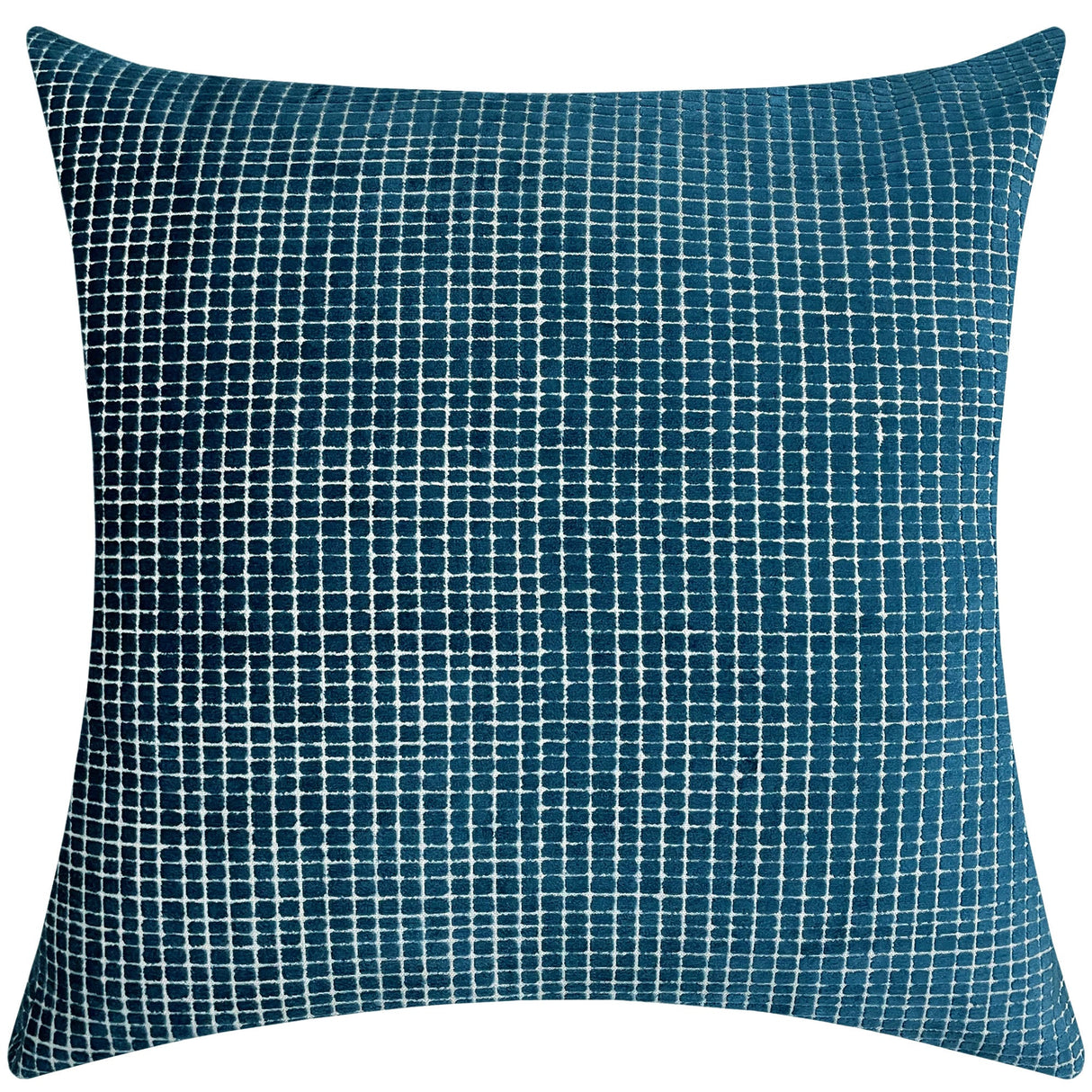 Vika Checkered Cut Velvet Pillow Fabric - Plaid Square Pattern, 23" X 23" (1 Piece)