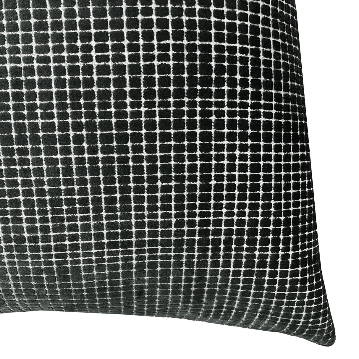 Vika Checkered Cut Velvet Pillow Fabric - Plaid Square Pattern, 23" X 23" (1 Piece)