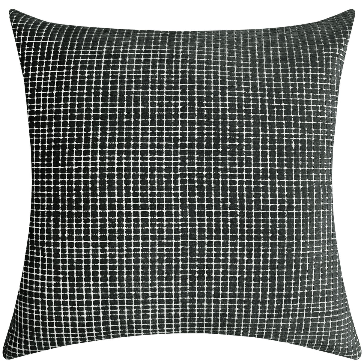 Vika Checkered Cut Velvet Pillow Fabric - Plaid Square Pattern, 23" X 23" (1 Piece)