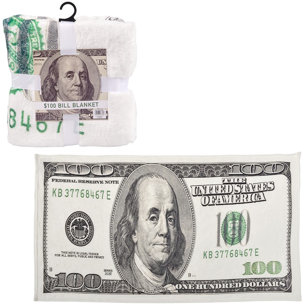 $100 Bill Flannel Blanket