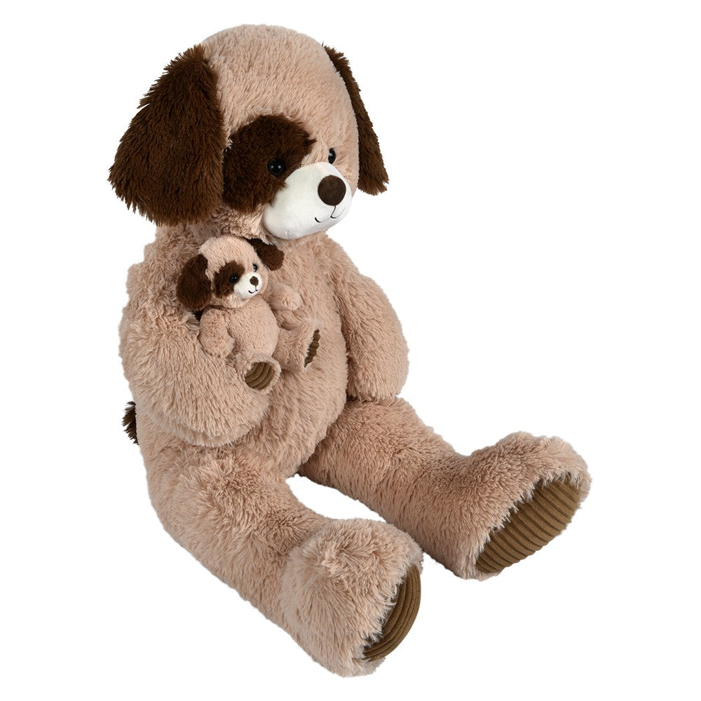 Plush Dog With Baby Plush (36")