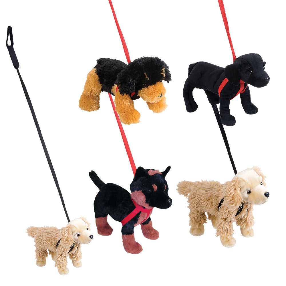 Plush Pet Dogs with 35" Leash (1 DZ)