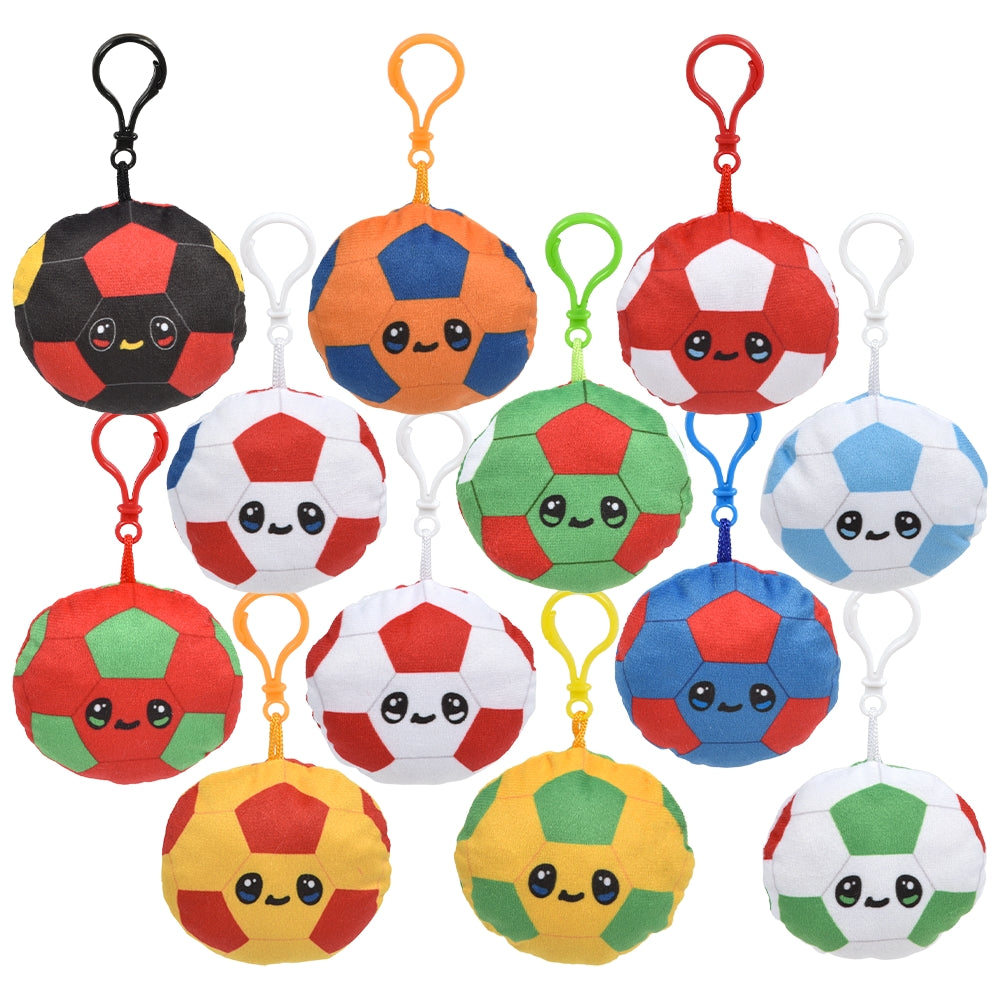 Soccer Backpack Clip Plush (3" Assorted Country Designs)