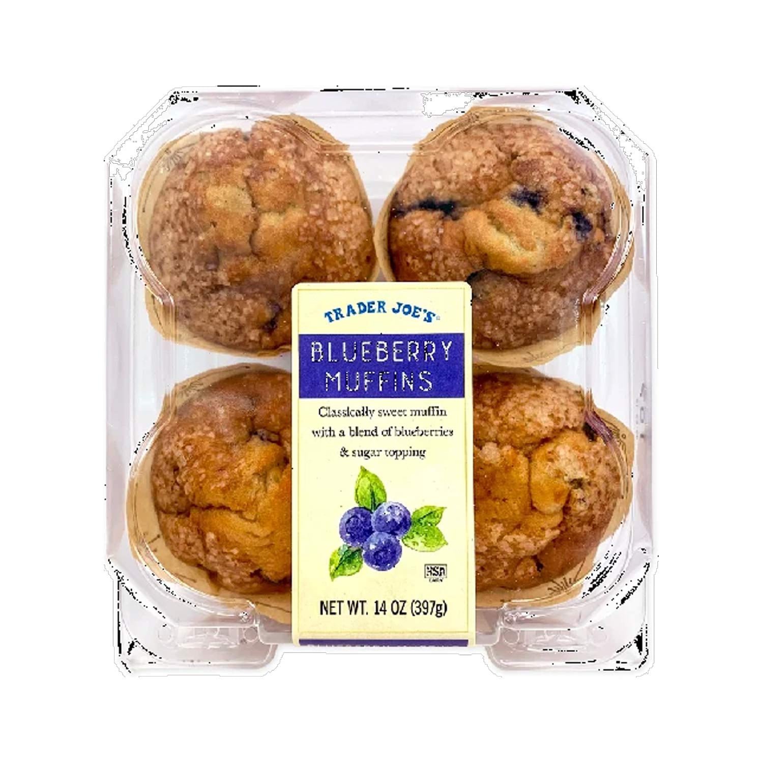 Trader Joe’s Sweet & Delicious Blueberry Muffins 14 oz