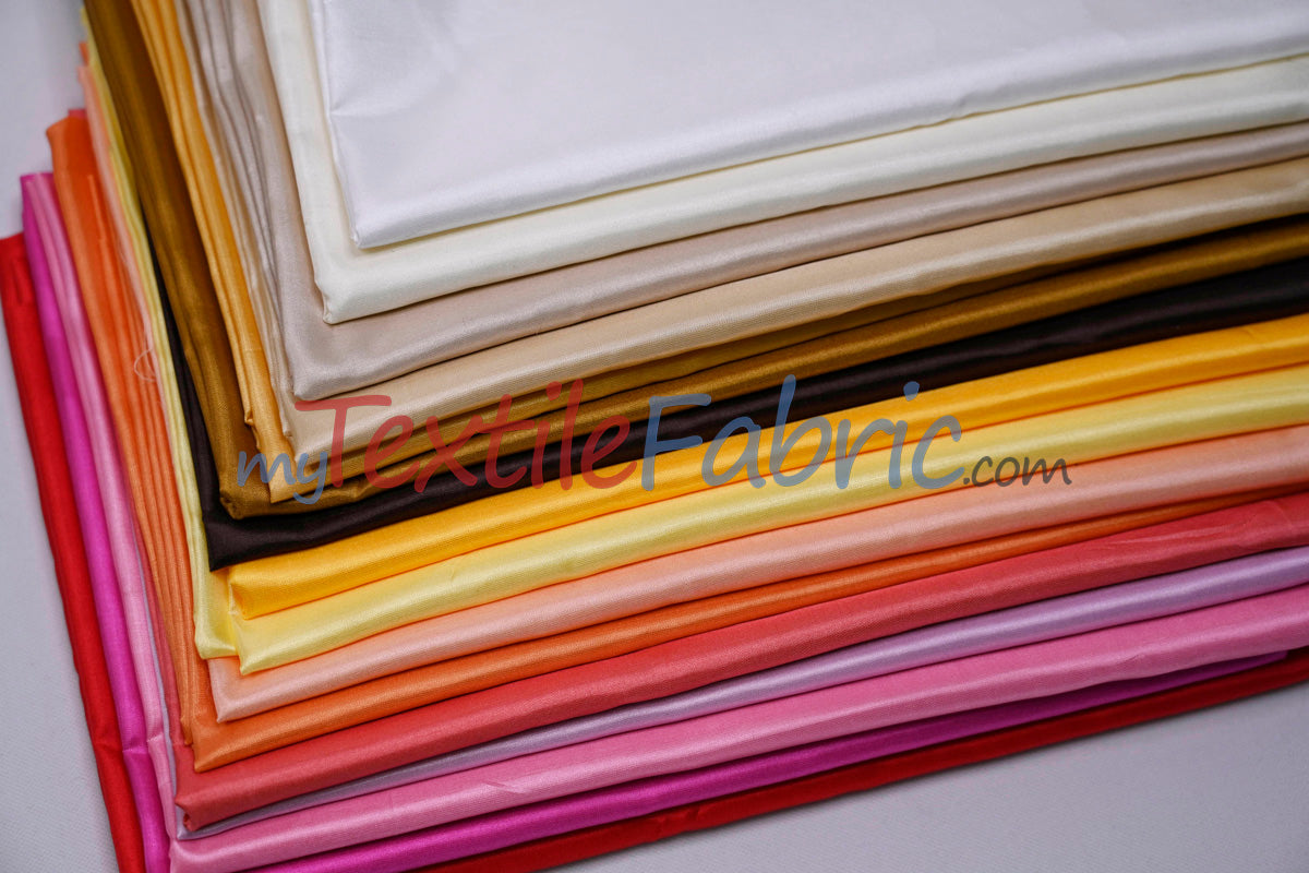 Polyester Silky Habotai Lining Polyester Fabric - Solid Multiple Colors, 58" Width (175 Yards)