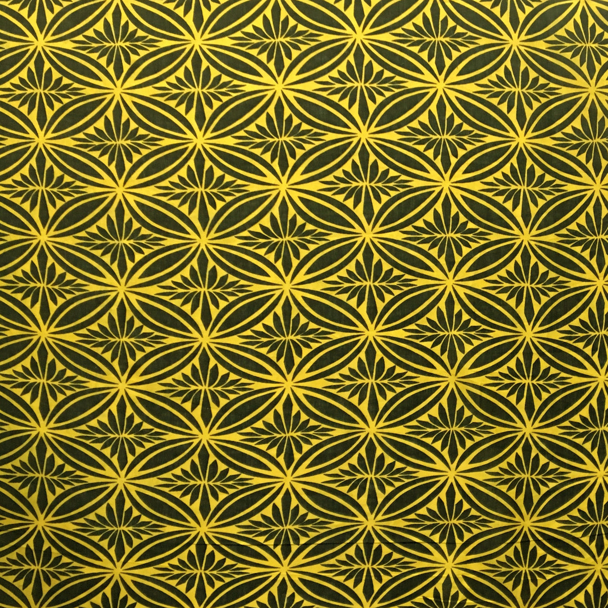 Poly Linen Tapa Flower Print Fabric