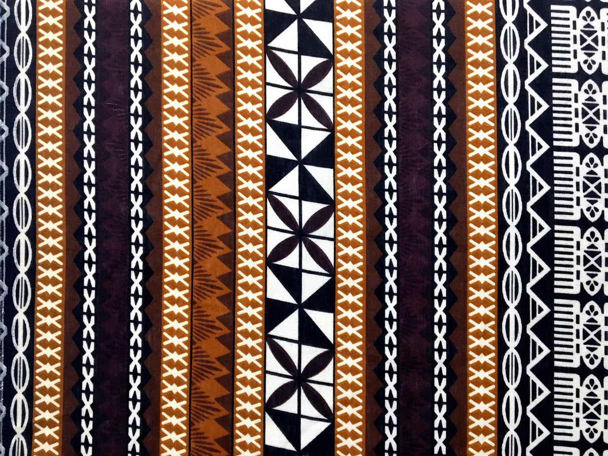 Poly Linen Fabric Fiji Turtle Border