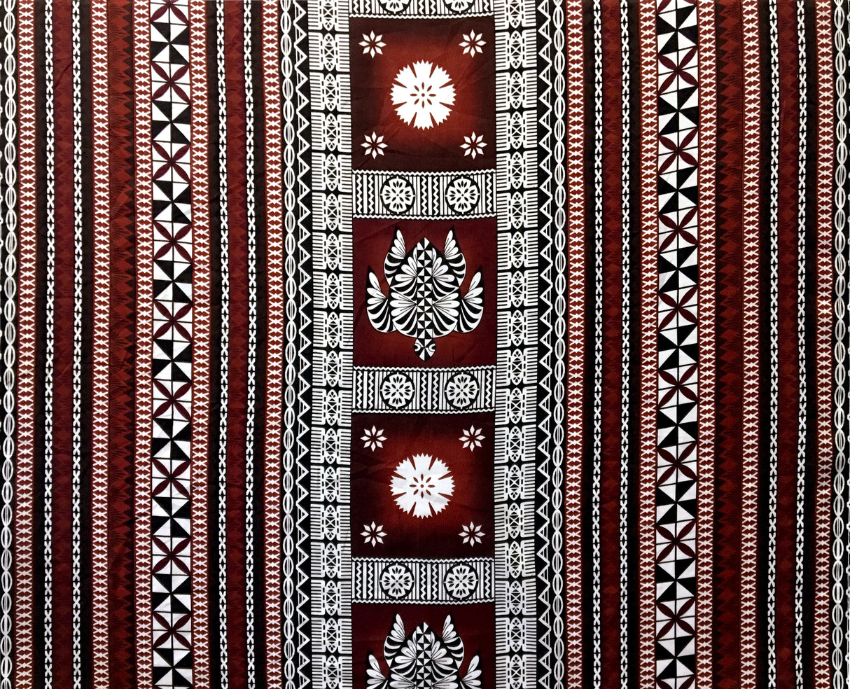 Poly Linen Fabric Fiji Turtle Border