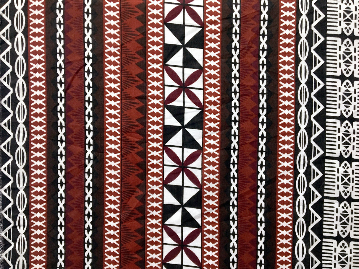 Poly Linen Fabric Fiji Turtle Border