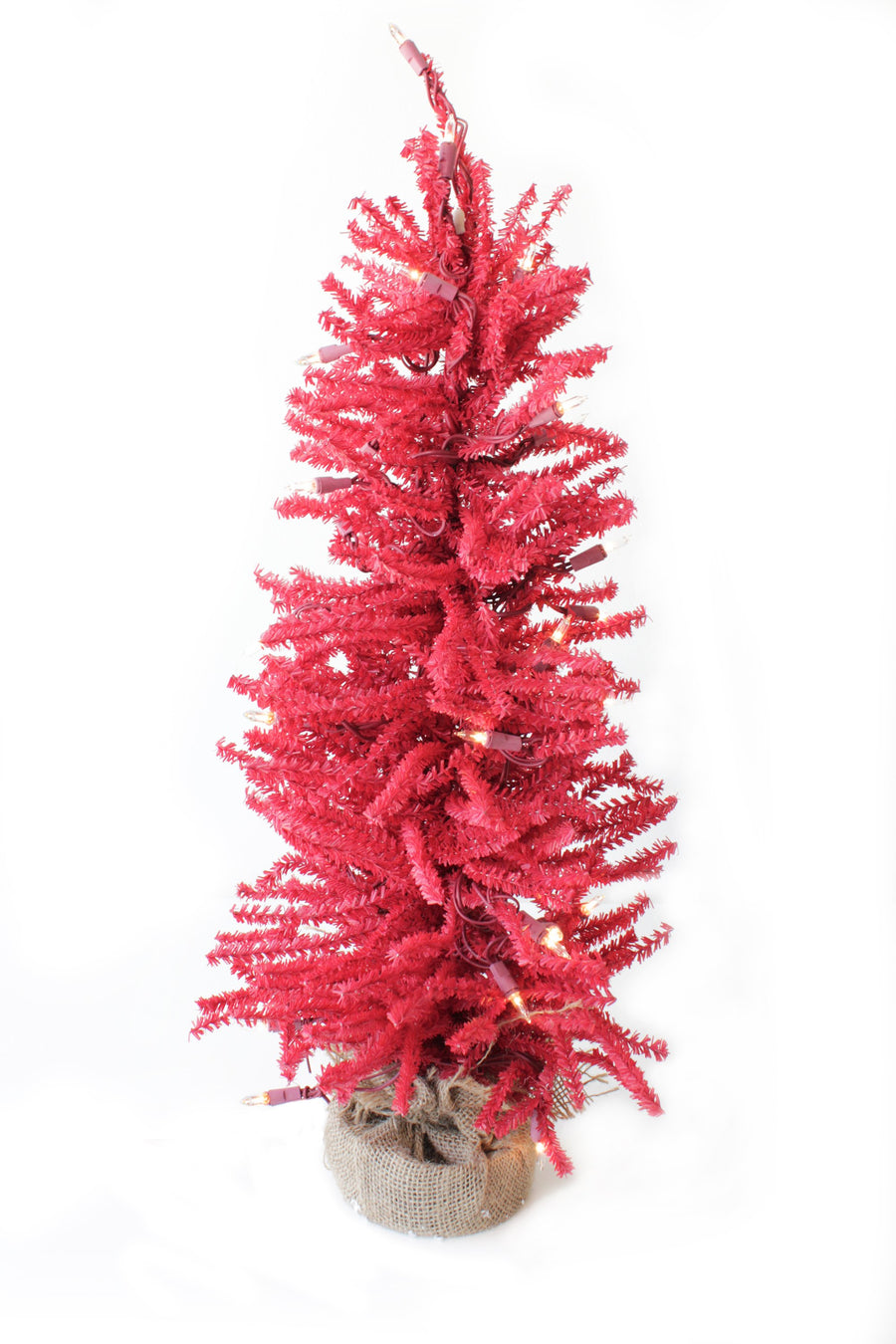 2' Pre-Lit Tabletop Tree with Burlap Base