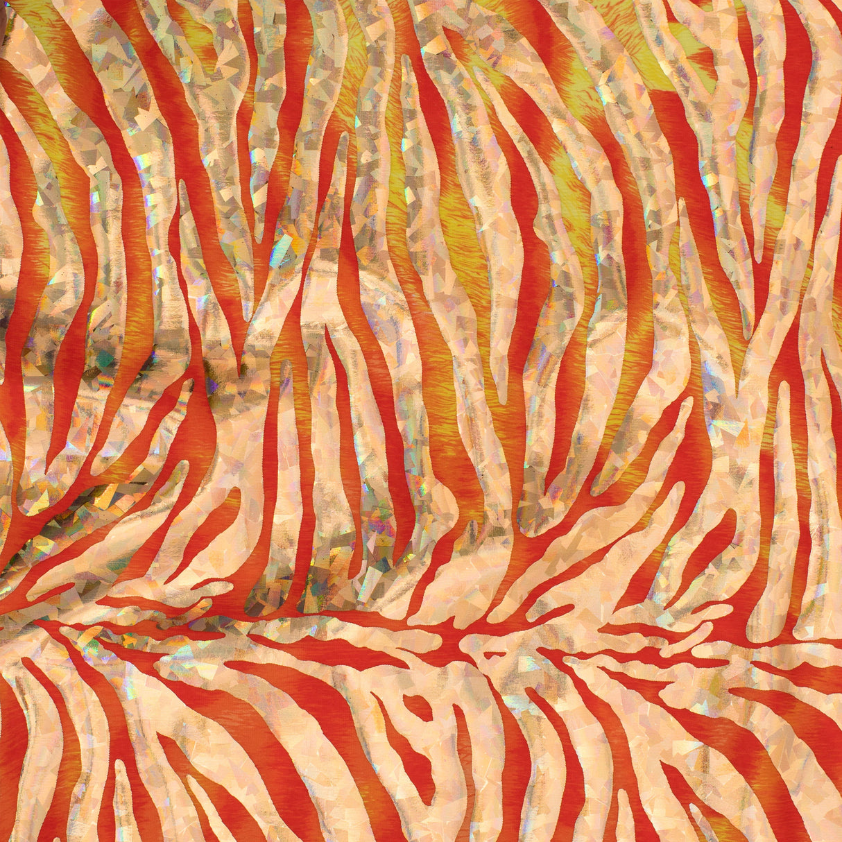 Polyester Spandex Zebra Hologram Fabric