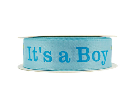 7/8"x 25 yards It's a Boy Baby Shower Single Face Satin Gift Ribbon