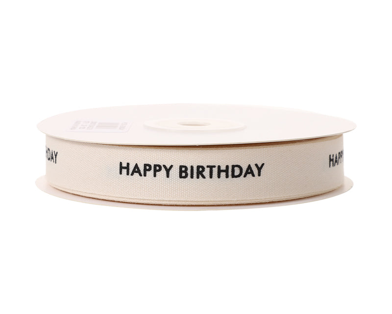 5/8" x 25 Yards "HAPPY BIRTHDAY" Printed Cotton Ribbon