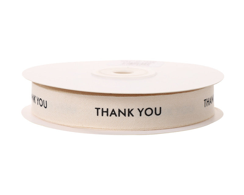 5/8" x 25 Yards "THANK YOU" Printed Cotton Ribbon - Pack of 10 Rolls
