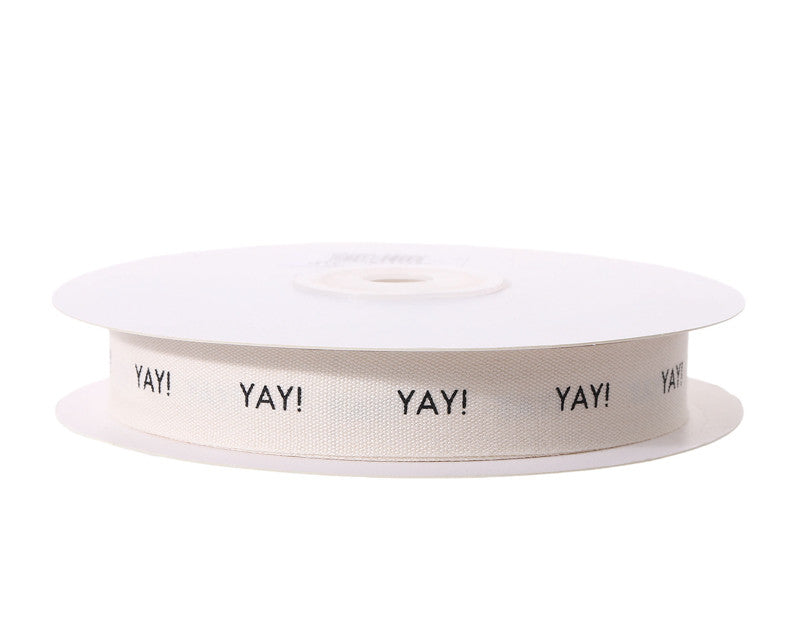 5/8" x 25 Yards "YAY!" Printed Cotton Ribbon - Pack of 10 Rolls