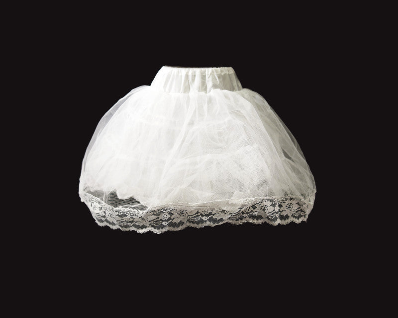 White Tulle Christening Petticoat 1 Hoop Slip Skirt 19 Inch