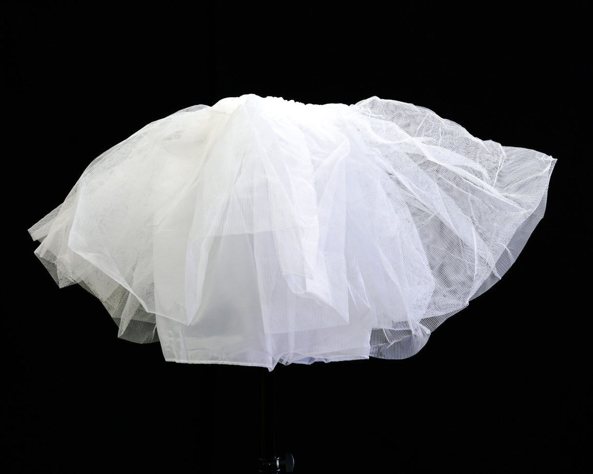 13 Inch White Tulle Petticoat Baptism Hoopless Slip Skirt