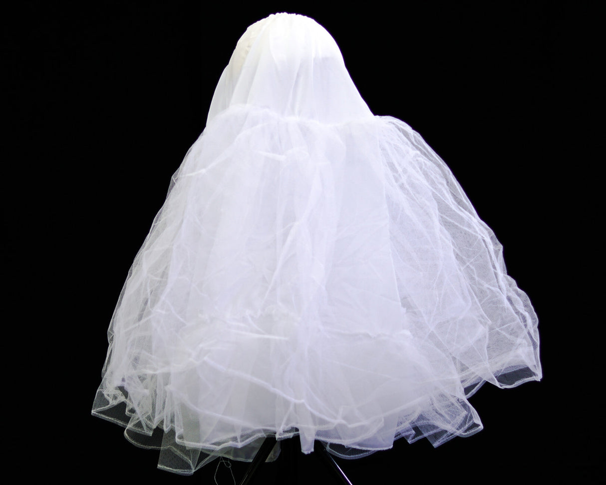 White Tulle Petticoat 30 Inch Flower Girl Hoopless Crinoline
