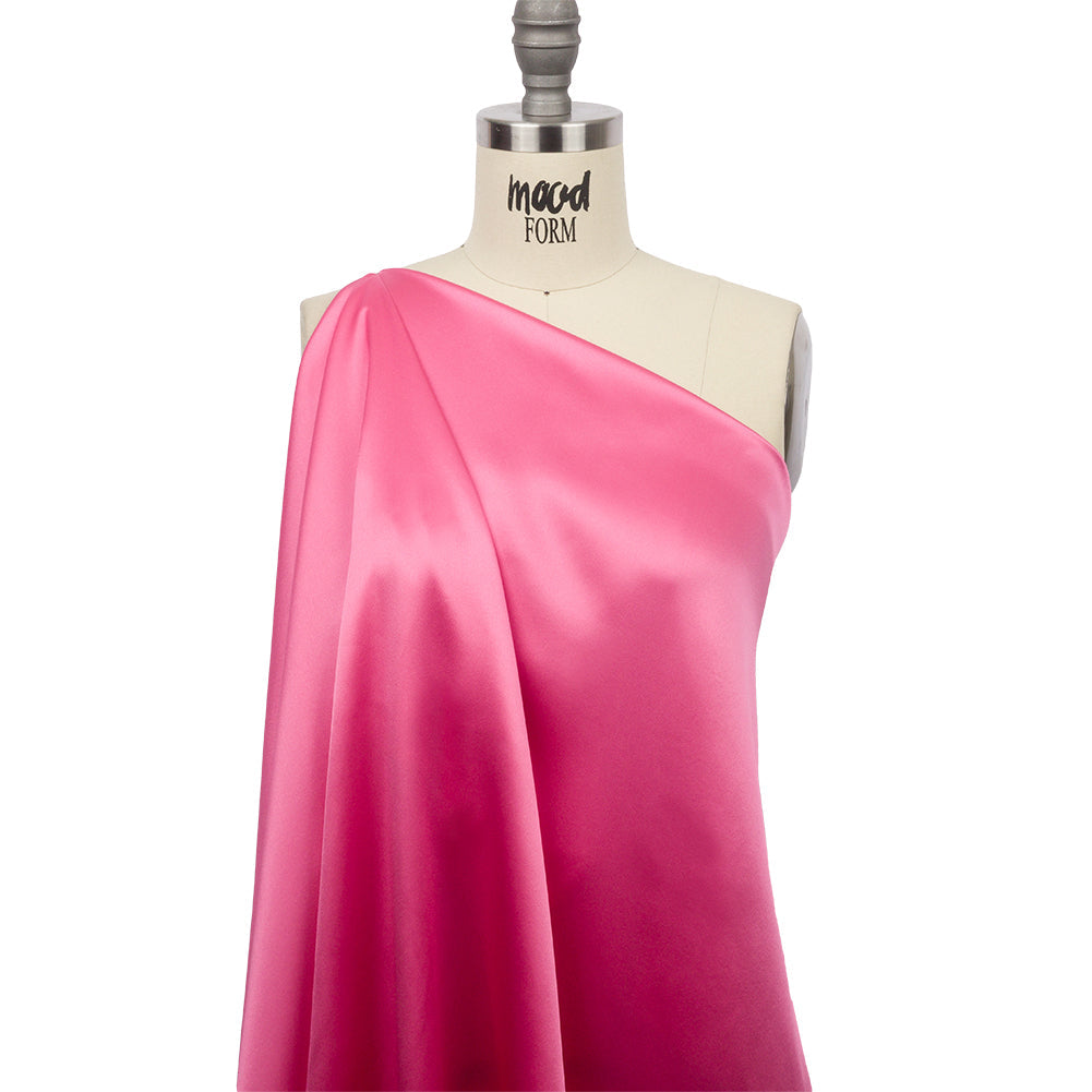 Stretch Silk Charmeuse - Carmine Rose - Premium Collection