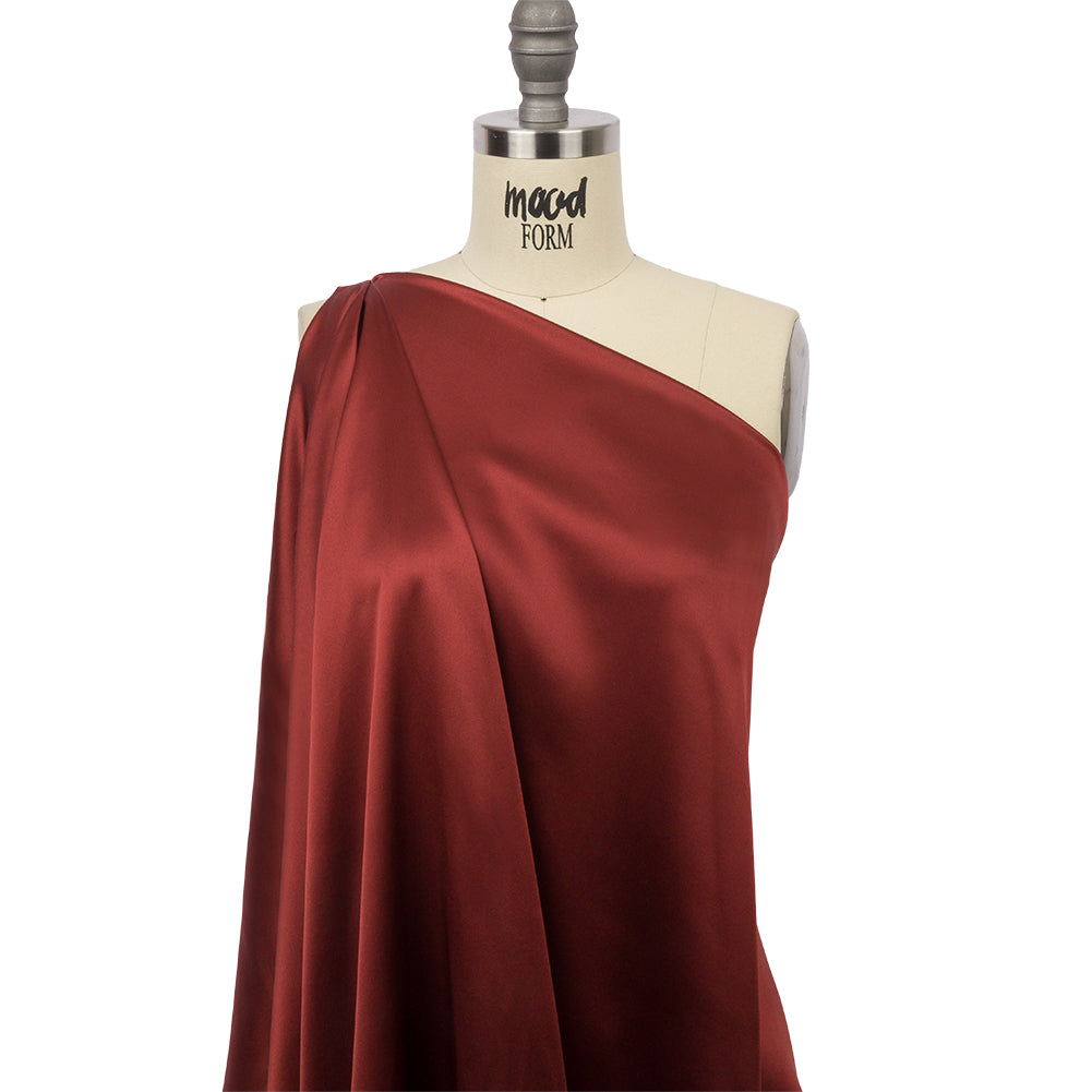 Stretch Silk Charmeuse - Mahogany - Premium Collection
