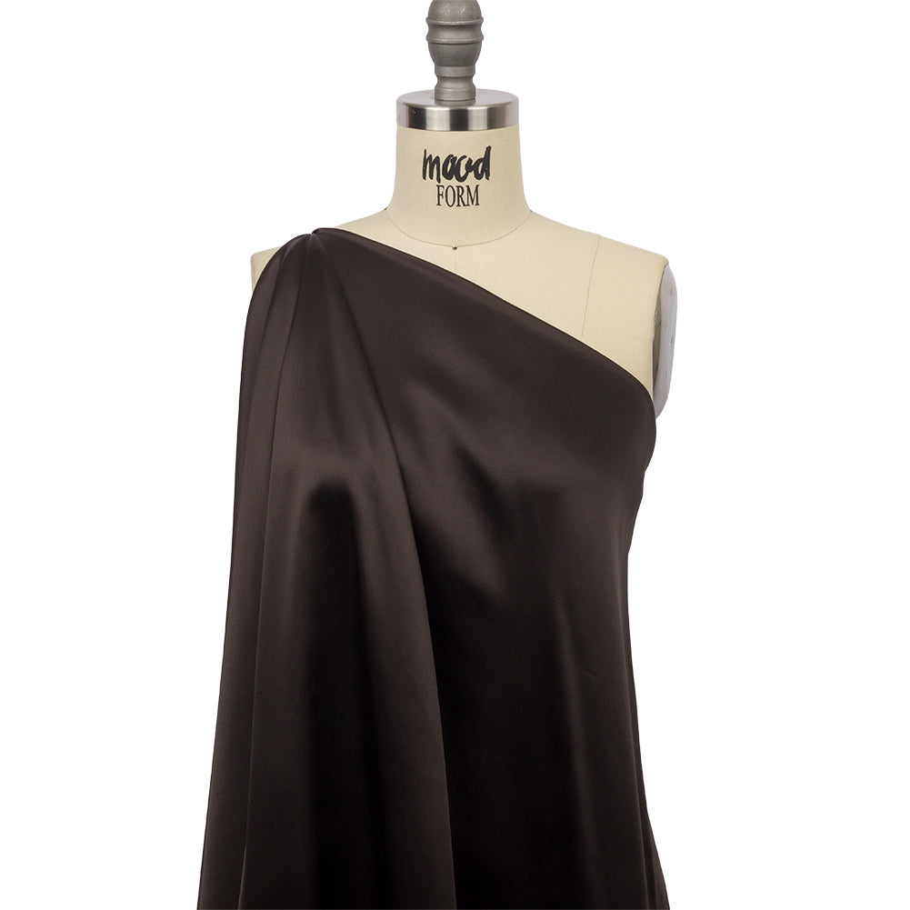 Stretch Silk Charmeuse - Deep Charcoal - Premium Collection