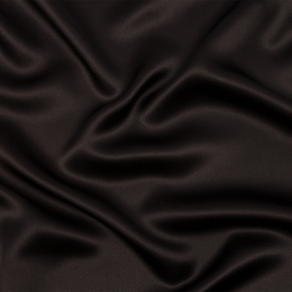 Stretch Silk Charmeuse - Deep Charcoal - Premium Collection
