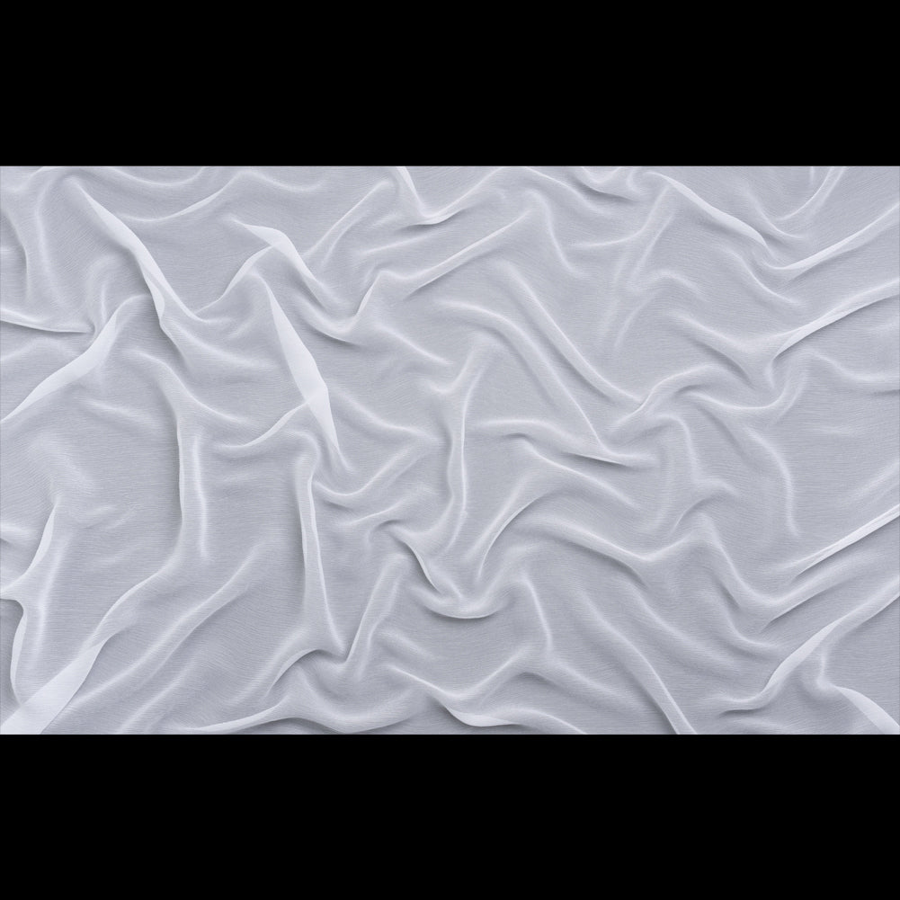 Crinkled Silk Chiffon - Bright White - Premium Collection