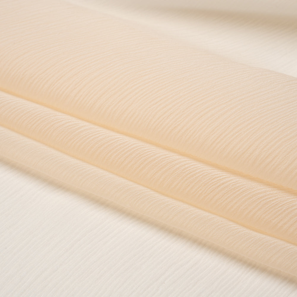 Crinkled Silk Chiffon - Cream Pink - Premium Collection