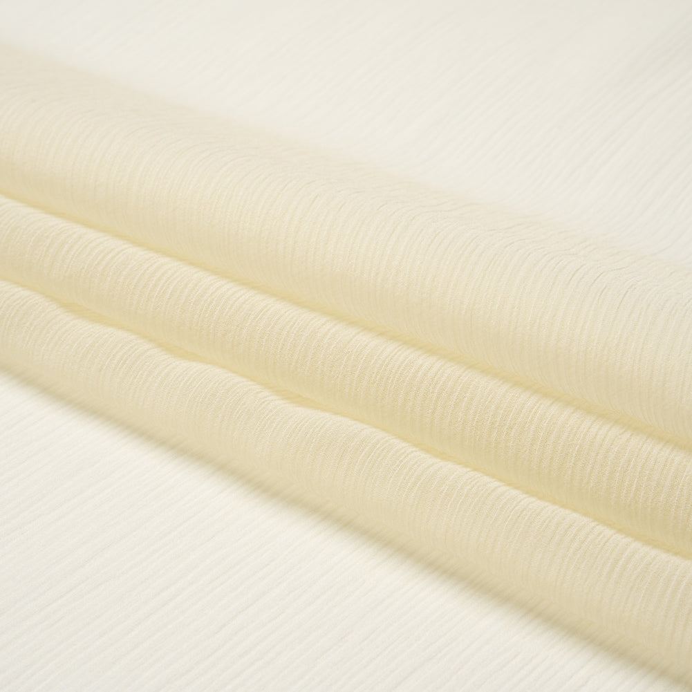 Crinkled Silk Chiffon - Ivory - Premium Collection