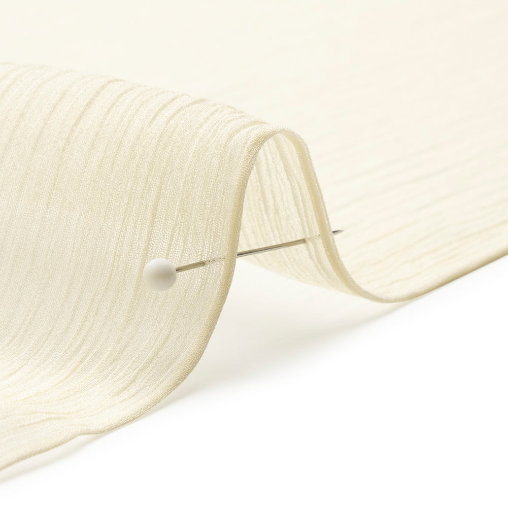 Crinkled Silk Chiffon - Ivory - Premium Collection