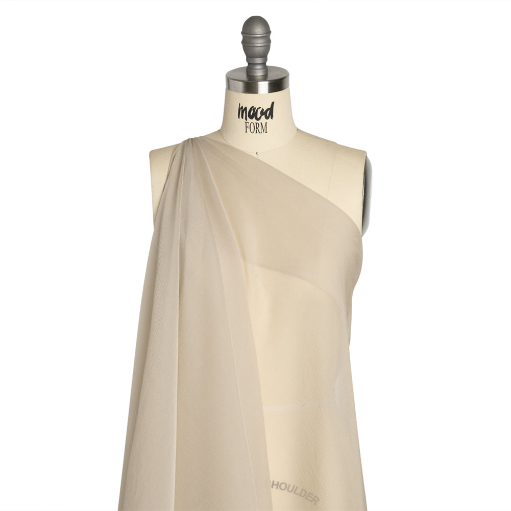 Crinkled Silk Chiffon - Feather Gray - Premium Collection