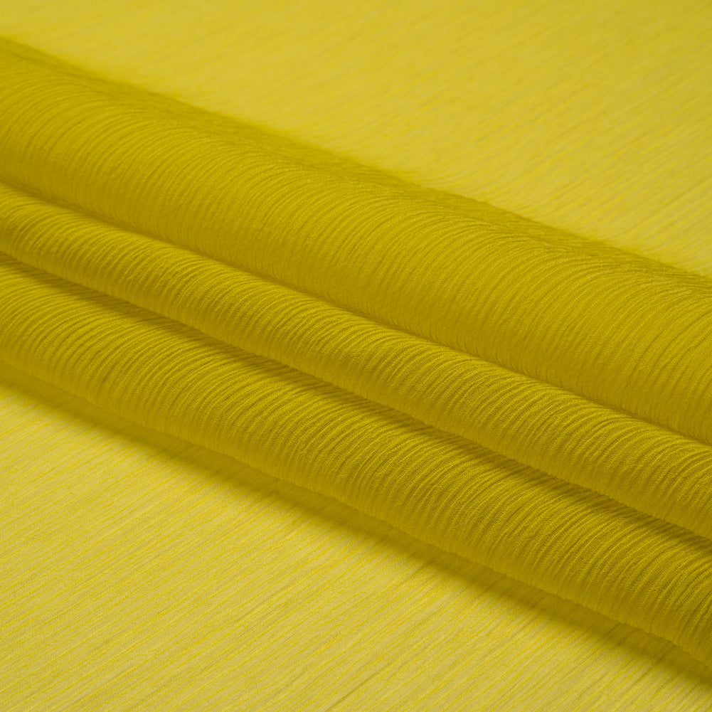 Crinkled Silk Chiffon - Warm Olive - Premium Collection