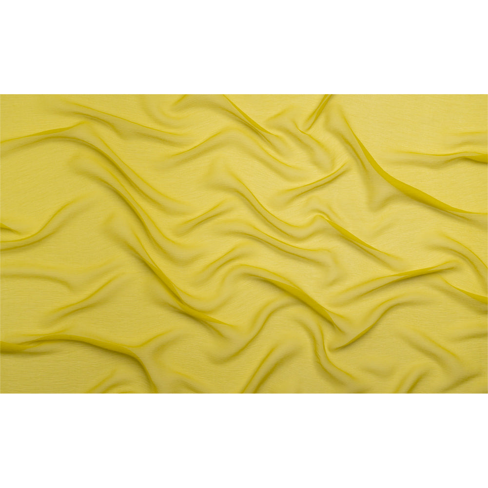 Crinkled Silk Chiffon - Warm Olive - Premium Collection