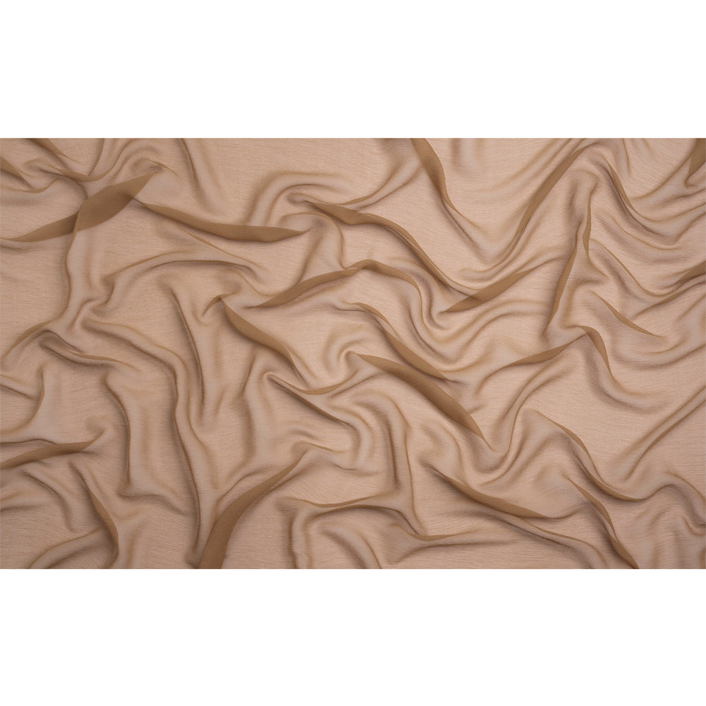 Crinkled Silk Chiffon - Cappuccino - Premium Collection