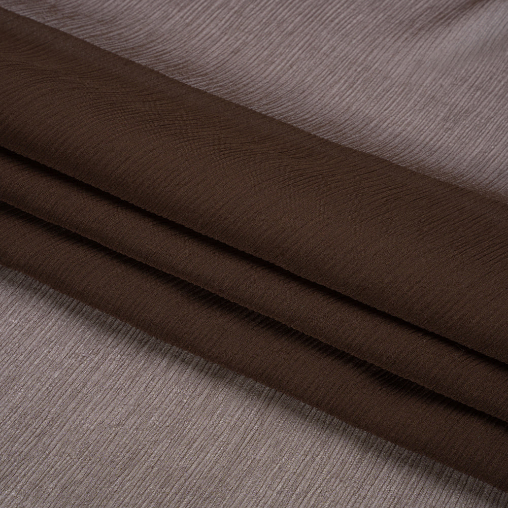 Crinkled Silk Chiffon - Dark Brown - Premium Collection