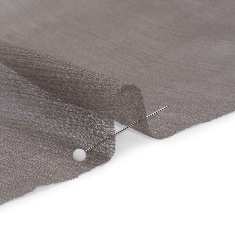 Crinkled Silk Chiffon - Dark Silver - Premium Collection