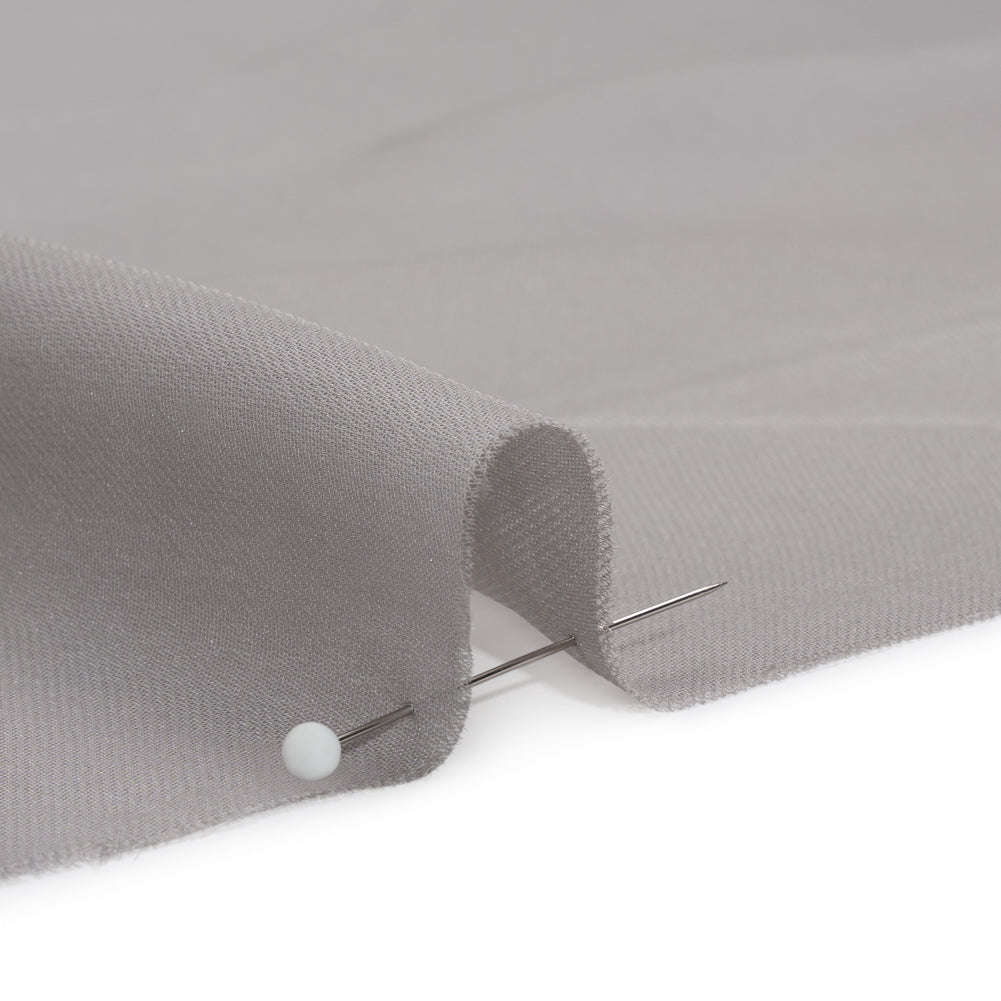 Silk Double Georgette - Silver - Premium Collection