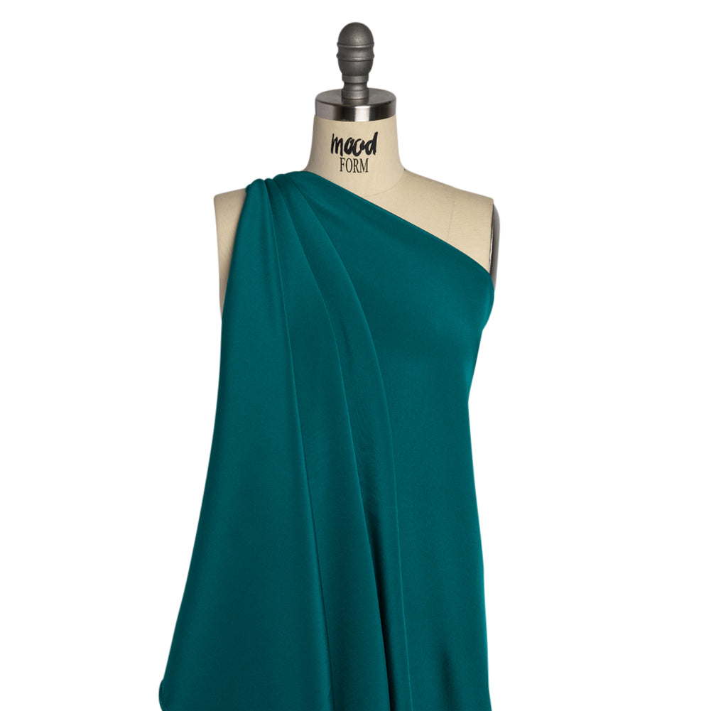 Silk 4-Ply Crepe 44" - Deep Teal - Premium Collection