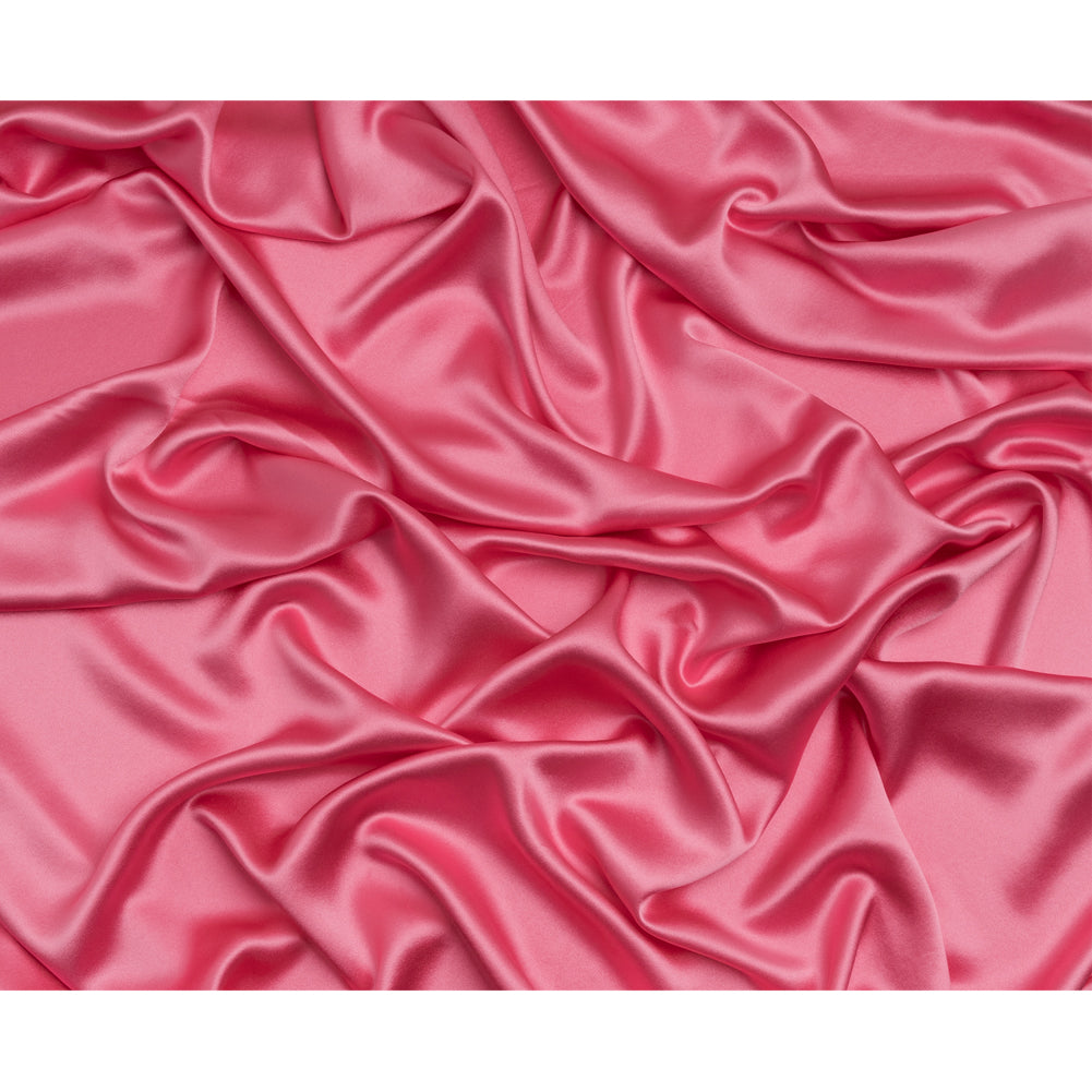 Silk Crepe Back Satin - Carmine Rose - Premium Collection