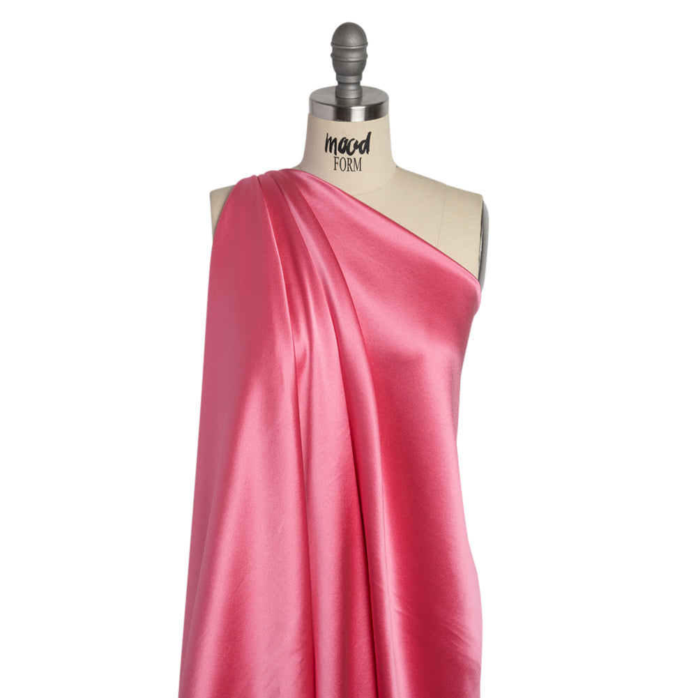 Silk Crepe Back Satin - Carmine Rose - Premium Collection