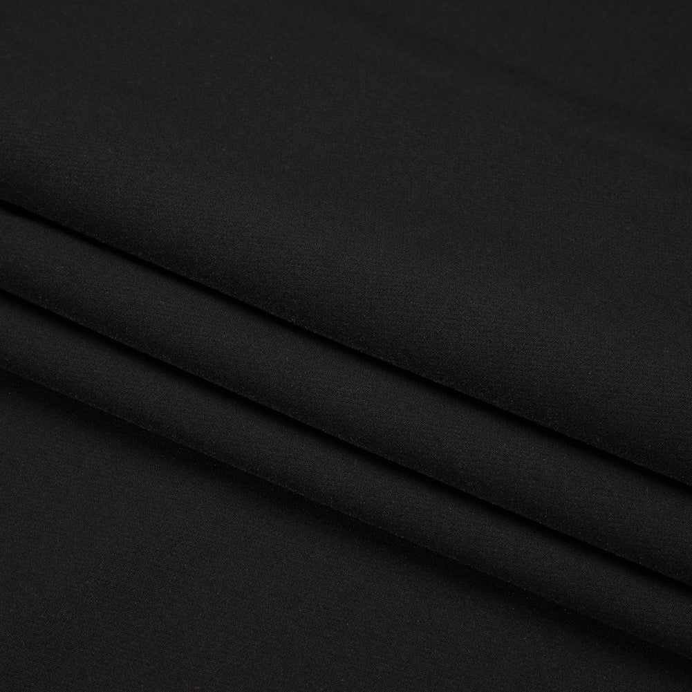 Stretch Recycled Polyester 4-Ply Crepe - Black - Premium Collection