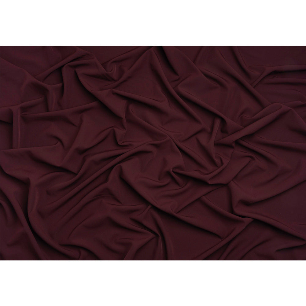 Stretch Recycled Polyester 4-Ply Crepe - Burgundy - Premium Collection