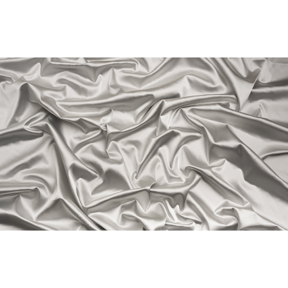 Stretch Satin Made in Italy - Silver with Black Backing - Premium Collection