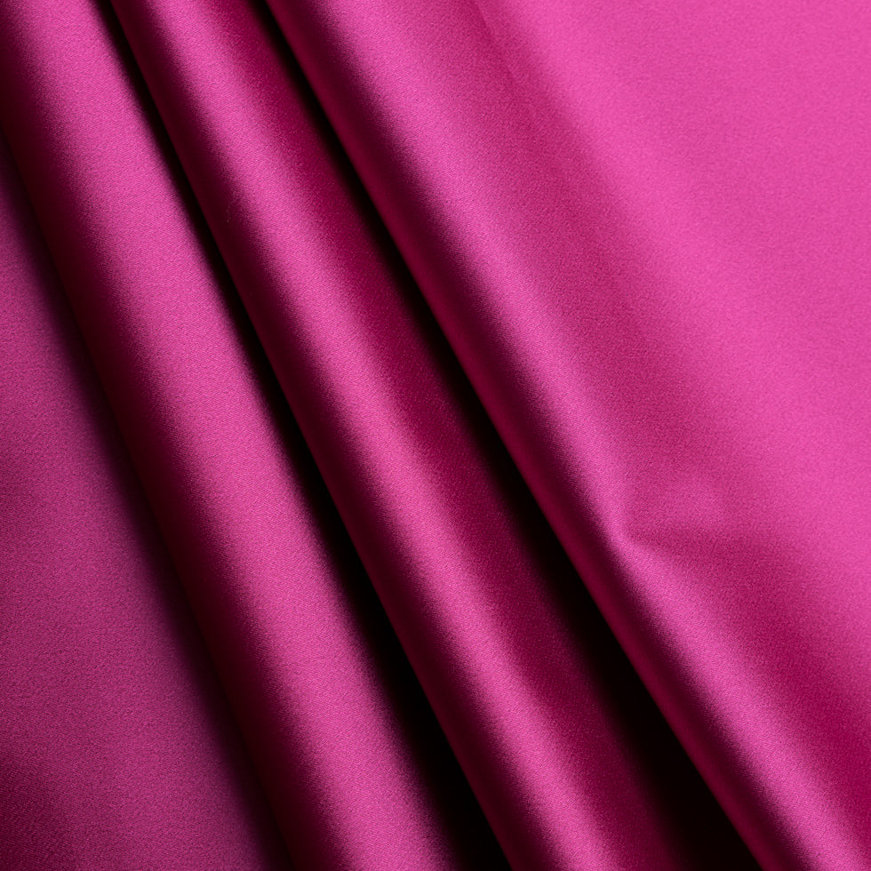 Stretch Satin Made in Italy - Raspberry with Black Backing - Premium Collection